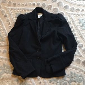 Black suit jacket with trendy shoulders